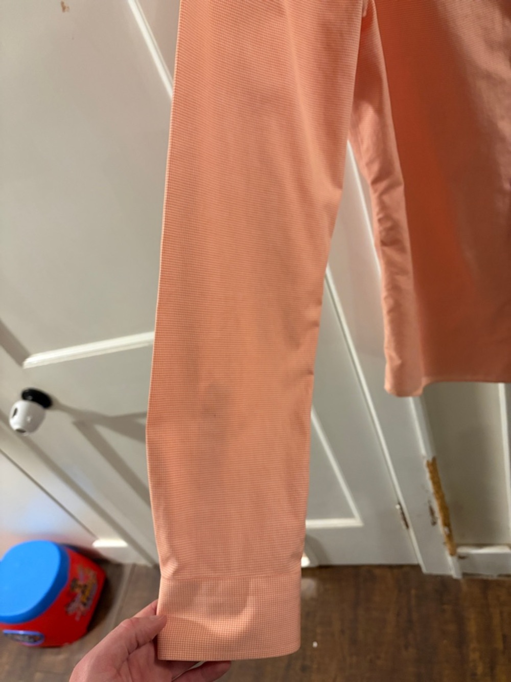 Banana Republic L(Tall) Men's Light Peach Long-Sleeve Dress Shirt - Picture 4 of 14